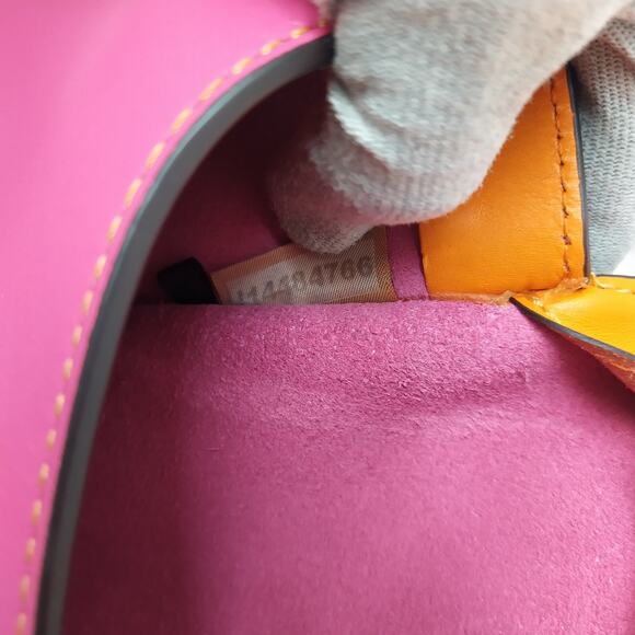 Dooney & Bourke Reese North South Pink Leather Flap Closure Shoulder Bag - Picture 12 of 16